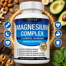 Cargar imagen en el visor de la galería, MAGNESIUM COMPLEX EN CÁPSULAS – Duerme profundo, elimina el cansancio y despierta con energía real