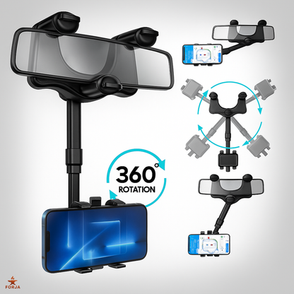 SOPORTE DE CELULAR RETROVISOR 360° – Usa GPS Seguro, Sin Distracciones