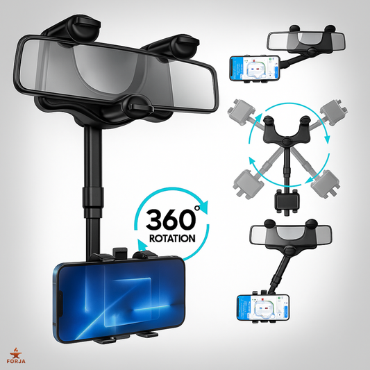 SOPORTE DE CELULAR RETROVISOR 360° – Usa GPS Seguro, Sin Distracciones
