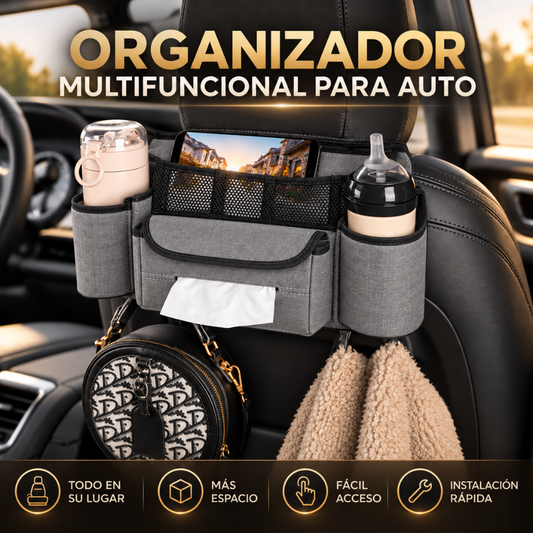 ORGANIZADOR MULTIUSO PARA AUTO — Más orden y comodidad en cada viaje.