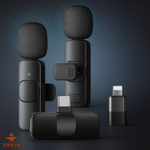 Cargar imagen en el visor de la galería, PAR DE MICRÓFONOS INALÁMBRICOS PARA CELULAR - Pequeño, portátil y duradero
