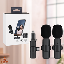 Cargar imagen en el visor de la galería, PAR DE MICRÓFONOS INALÁMBRICOS PARA CELULAR - Pequeño, portátil y duradero
