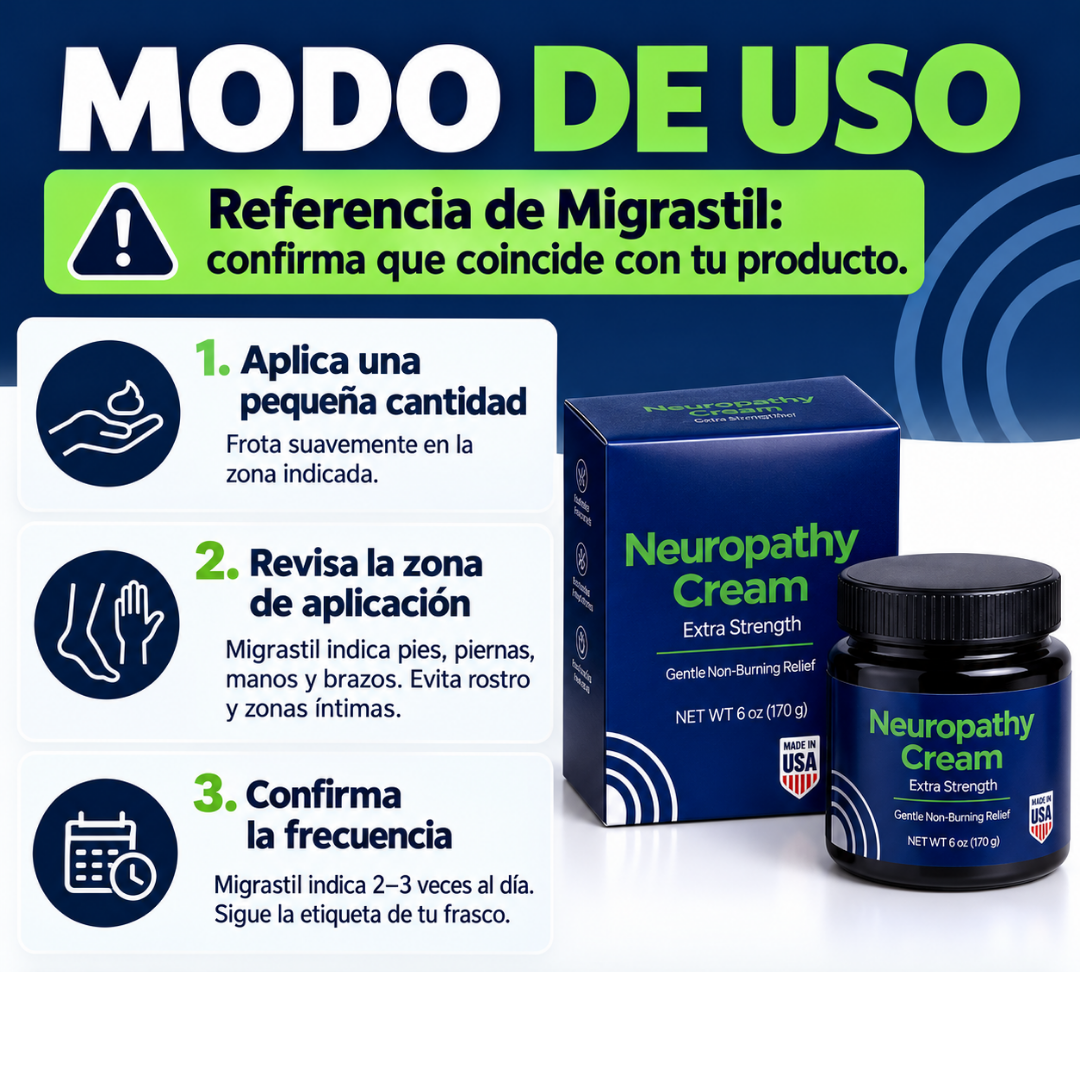 NEUROPATHY CREAM — Cuidado localizado para pies y manos.
