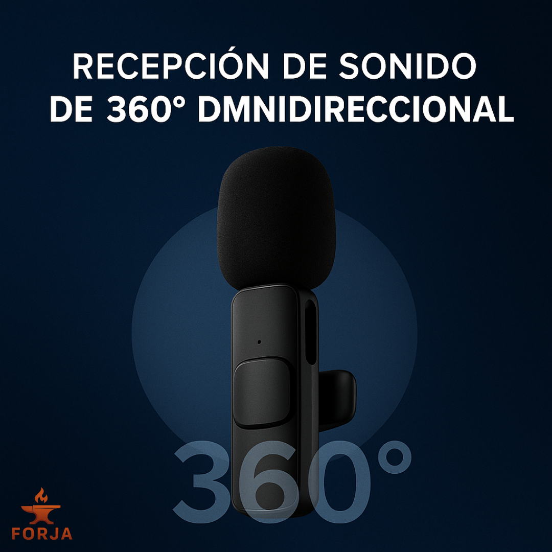 PAR DE MICRÓFONOS INALÁMBRICOS PARA CELULAR - Pequeño, portátil y duradero
