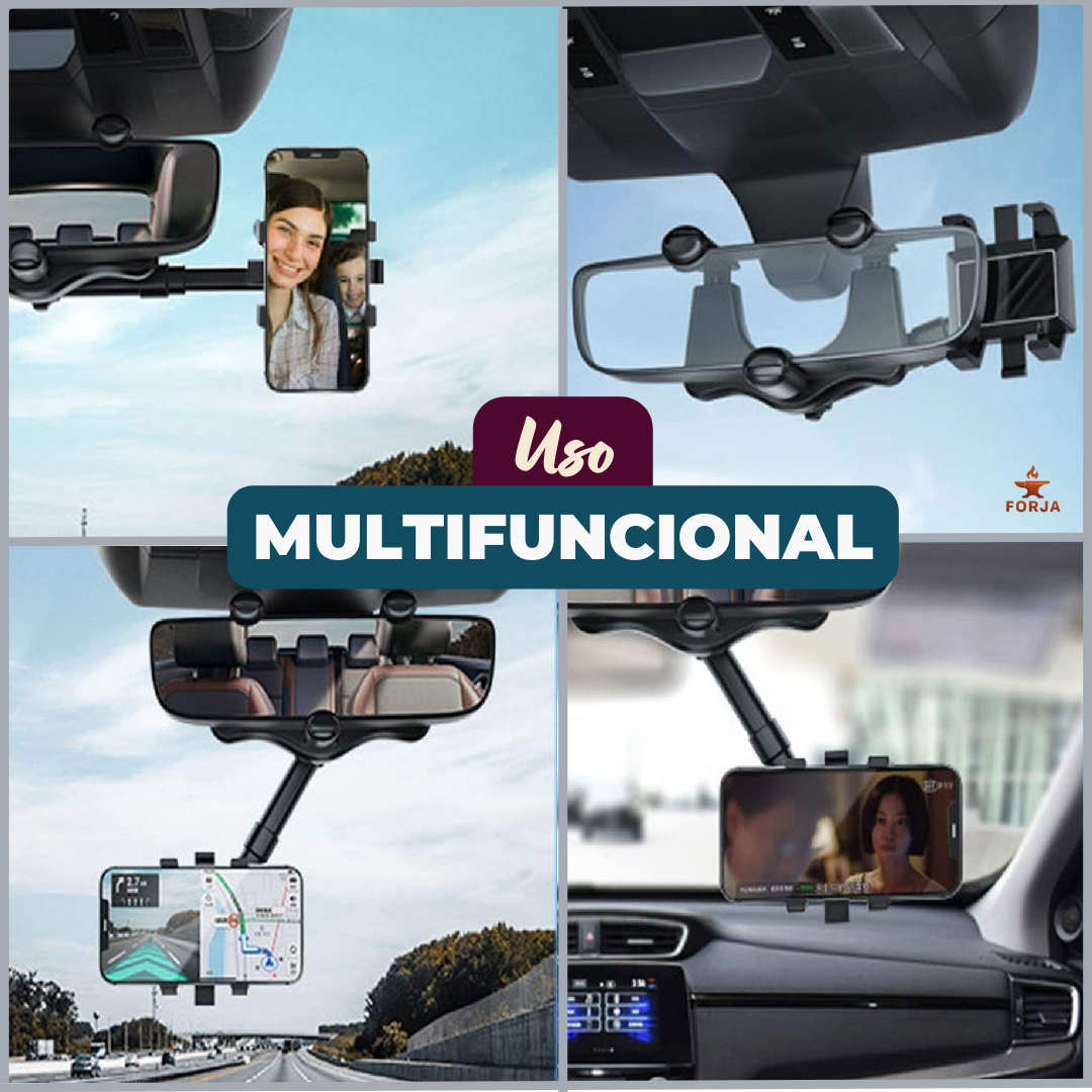 SOPORTE DE CELULAR RETROVISOR 360° – Usa GPS Seguro, Sin Distracciones