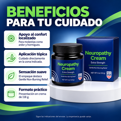 NEUROPATHY CREAM — Cuidado localizado para pies y manos.