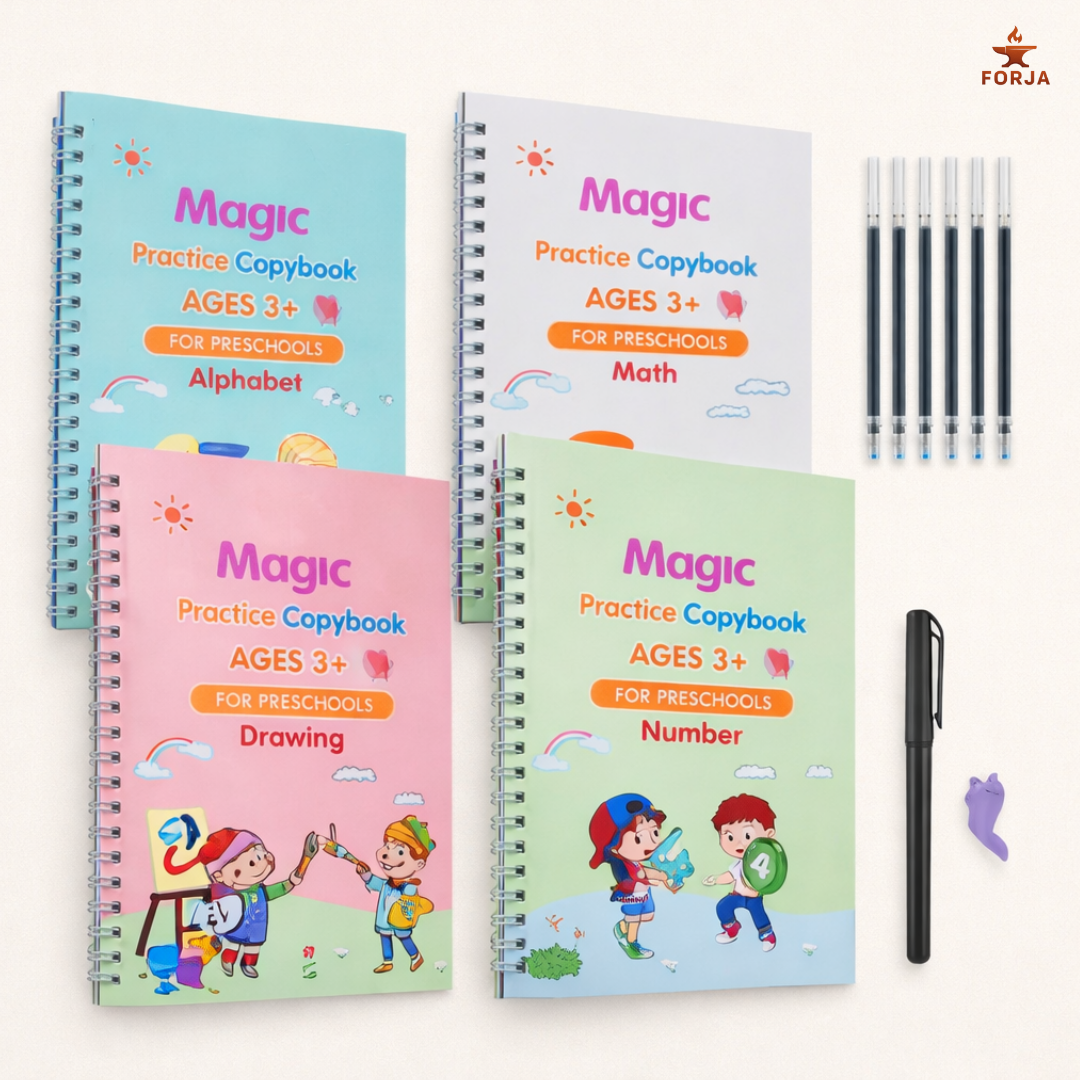 SET X4 LIBRETAS EDUCATIVAS MAGICAS REUTILIZABLES - Aprender jugando nunca fue tan mágico