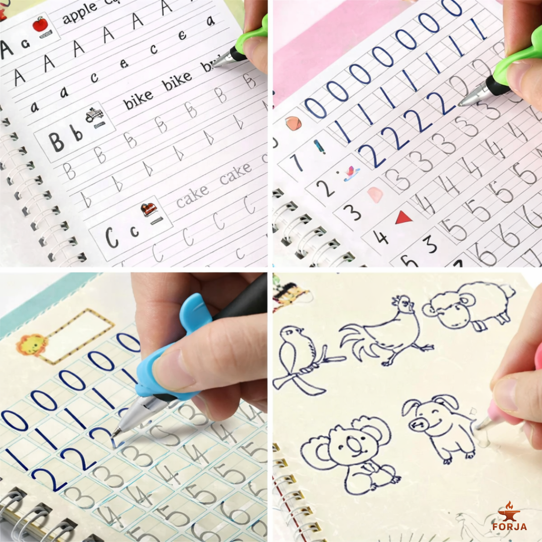 SET X4 LIBRETAS EDUCATIVAS MAGICAS REUTILIZABLES - Aprender jugando nunca fue tan mágico