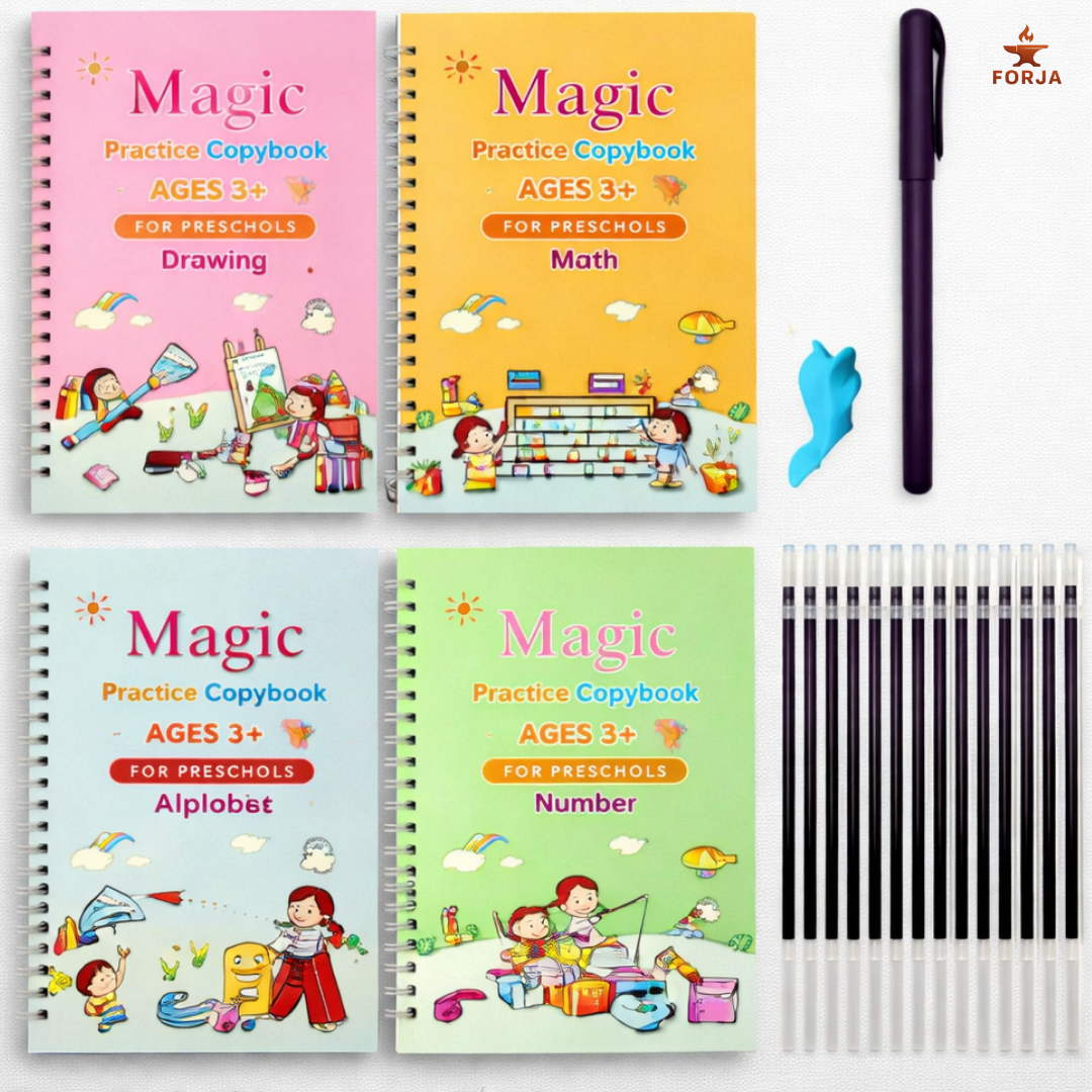 SET X4 LIBRETAS EDUCATIVAS MAGICAS REUTILIZABLES - Aprender jugando nunca fue tan mágico