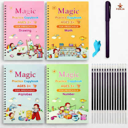 SET X4 LIBRETAS EDUCATIVAS MAGICAS REUTILIZABLES - Aprender jugando nunca fue tan mágico