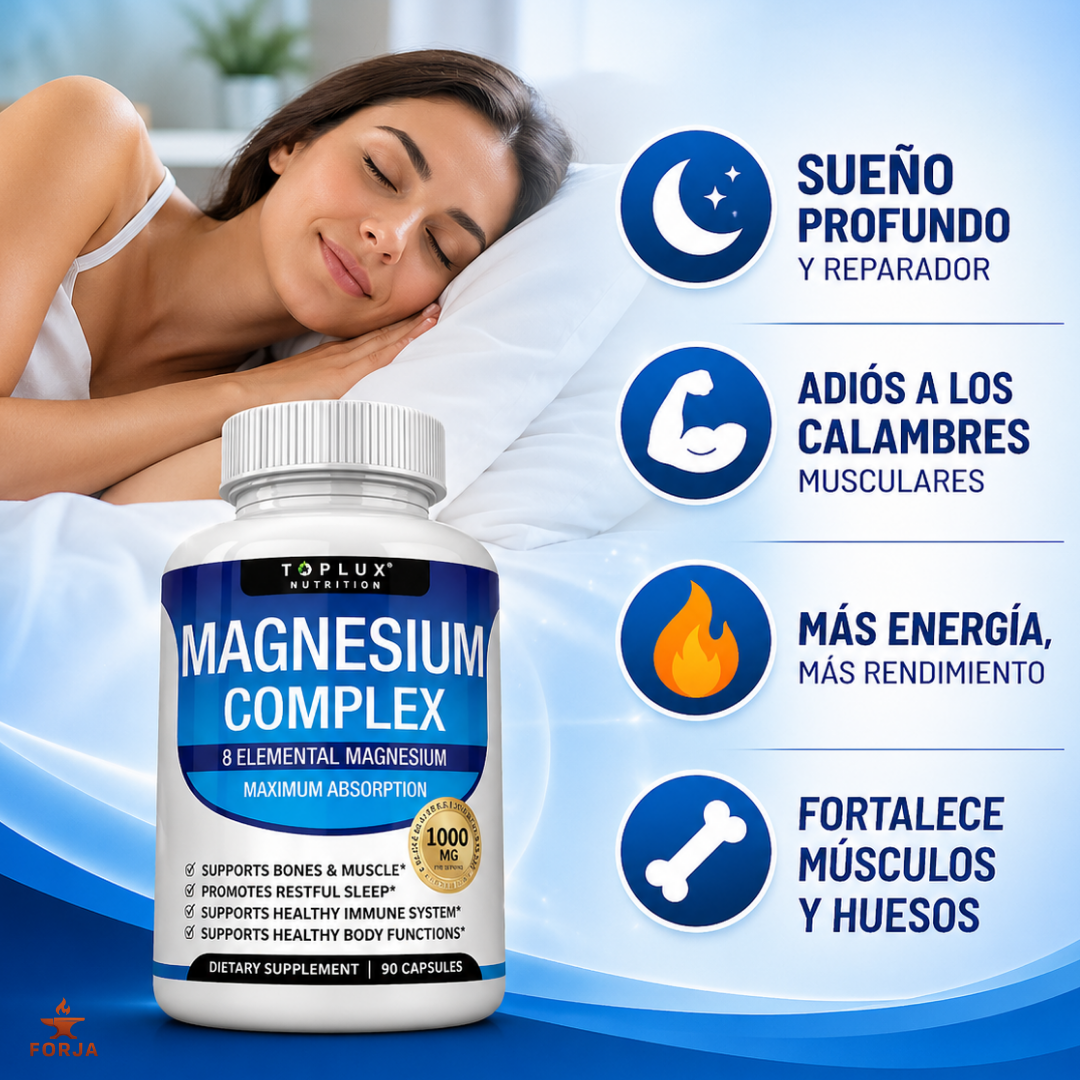 MAGNESIUM COMPLEX EN CÁPSULAS – Duerme profundo, elimina el cansancio y despierta con energía real