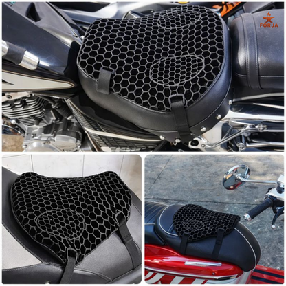 COJIN DE GEL ERGONOMICO PARA MOTO - Diseñado para aliviar la presión y el cansancio al manejar.