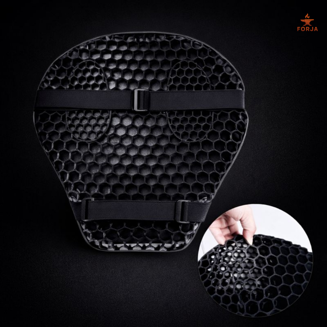 COJIN DE GEL ERGONOMICO PARA MOTO - Diseñado para aliviar la presión y el cansancio al manejar.